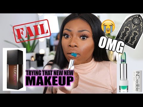 WOW THAT WAS UNEXPECTED! TRYING NEW MAKEUP- HUDA BEAUTY, KATVON D & MORE