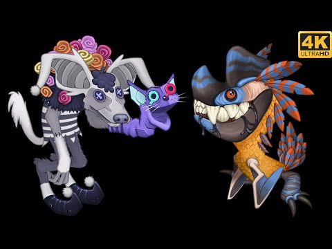 Epic Hyehehe & Epic Incisaur - Comparison, breeding (My Singing Monsters) 4k