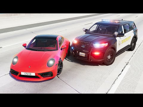 High Speed Police Chases #51 - BeamNG drive (CrashForce)