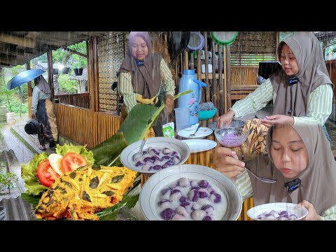 Seharian Hujan Deras Dikampung, Bikin Kolak Biji KELERENG, Lanjut Masak Makanan Kesukaan Suami