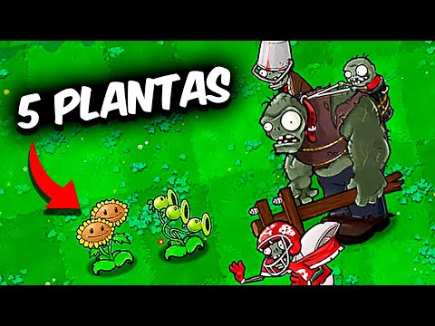 PVZ PERO SOLO PUEDO USAR 5 PLANTAS ¿SERÁ POSIBLE? 🤯