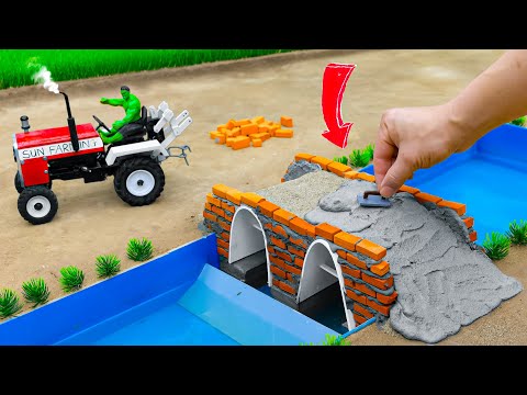 diy mini tractor making overhead bridge construction science project | @sunfarming7533