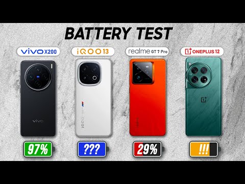 iQOO 13 vs vivo X200 vs realme GT 7 Pro vs OnePlus 12 Battery Drain Test