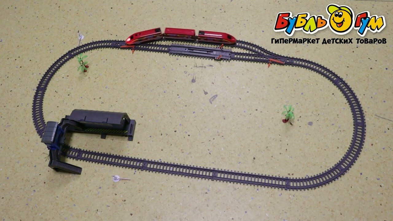 Железная дорога Lanson Toys Скоростной поезд на батарейках 300см  - видео