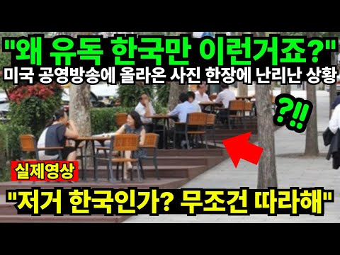 "왜 유독 한국만 이런거죠?" 미국 공영방송에 올라온 사진 한장에 난리난 상황 "저거 한국인가? 무조건 따라해"