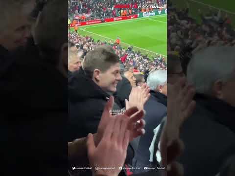 REAKSI STEVEN GERRARD SAAT MELIHAT LIVERPOOL MENANG TELAK 7-0 VS MANCHESTER UNITED DI ANFIELD 🔥