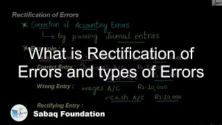 What is Rectification of Errors and types of Errors