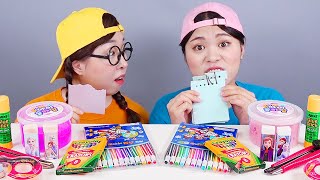 DIY Edible School Supplies Mukbang DONA