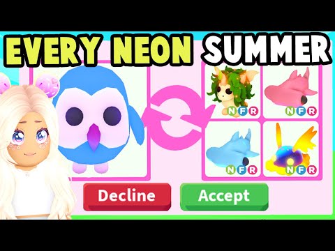 Trading for EVERY NEON SUMMERFEST PET in Adopt Me!