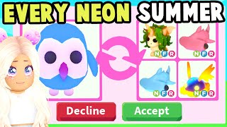 Trading for EVERY NEON SUMMERFEST PET in Adopt Me!