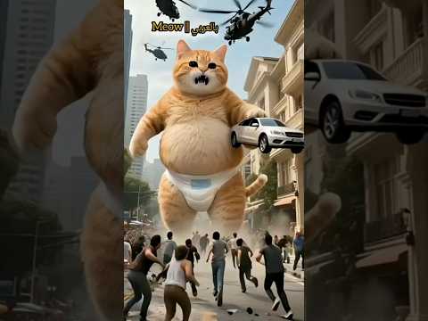 مشمش اتحول لعملاق كبير #catvideos  #cats #ai #cartoon #aivideo #aishorts #meow #funny