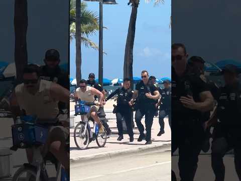 Man on bicycle almost escapes the cops