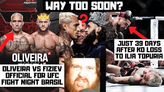 Charles Oliveira vs Rafael Fiziev OFFICIAL? Who Is His Manager? Too Soon After KO Loss? My Reaction