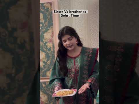 Sister Vs brother at Sehri Time 😂 #siblings #comedyshorts #couplegoals