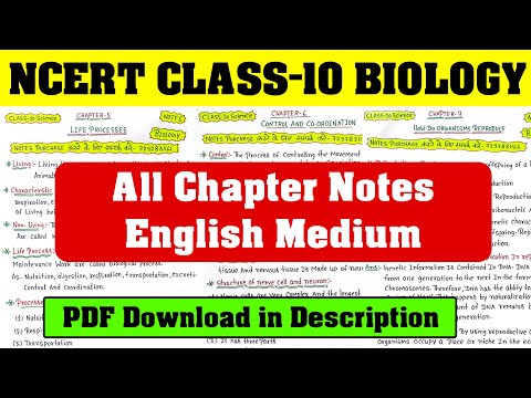 Ncert Class 10th Biology Notes in English / Ncert Cbse Rbse Class 10th Biology All Chapter Notes