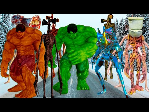 Team superheroes Hulk VS Metal Siren Head  VS Gold 999 Siren Head VS House Head S NEW MONSTERS