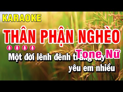 Karaoke Thân Phận Nghèo Nhạc Sống Tone Nữ | Huỳnh Anh