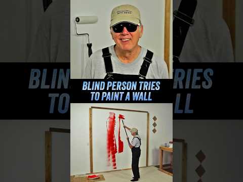 Blind Person Tries To Paint A Wall