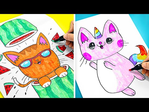 Chicos contra chicas: reto de dibujo de gatitos | ¿Quién ganará? 😻🐈‍