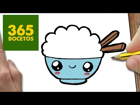 COMO DIBUJAR ARROZ KAWAII PASO A PASO - Dibujos kawaii faciles - How to draw a rice