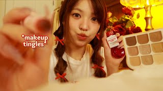 ASMR | Can I Do Your Makeup in Bed? 💄💋 (real makeup sounds, relaxing makeover, music, whispers)