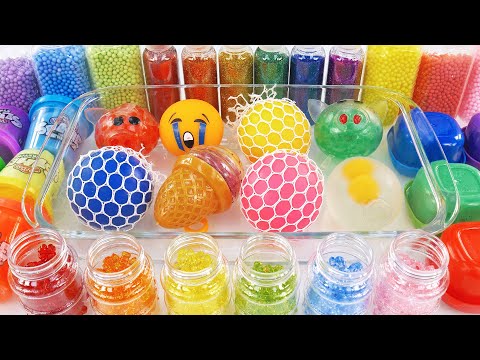 Satisfying Video How to make Rainbow Store Bought Slime Mixing All My Slime Smoothie Cutting ASMR