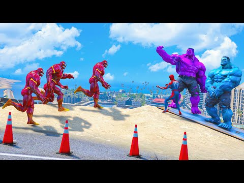 GTA 5 SPIDER MAN AND HULK BABY SAVES THE DAY SUPERHEROES GAME ANIMATION COMPILATION