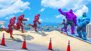 GTA 5 SPIDER MAN AND HULK BABY SAVES THE DAY SUPERHEROES GAME ANIMATION COMPILATION