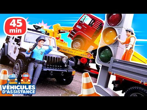 Aventures des véhicules d’assistance : accident, jeux d'eau et constructions géniales 🚓🏗️