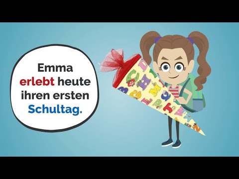 Emma freut sich sehr auf ihren ersten Schultag. | Deutsch lernen