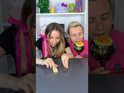 He ate her mini chocolate but it wasn’t real so she gave him another and put on hair 😅🍫