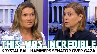 Krystal Ball Hammers Senator Over Gaza In A Way We Never See