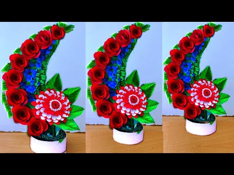 beautiful flower bouquet making with paper / diy flower bouquet