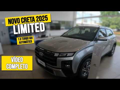 🔥NOVO CRETA 2025 LIMITED 1.0 TURBO GDI AUTOMÁTICO - Vídeo completo!