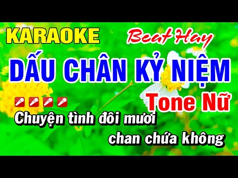 Karaoke Dấu Chân Kỷ Niệm (Beat Hay) Nhạc Sống Tone Nữ | Hoài Phong Organ