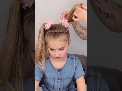 Cute pigtail hairstyle! 💙 #hairtutorial #hairstyle #pigtail #schoolhairstyles