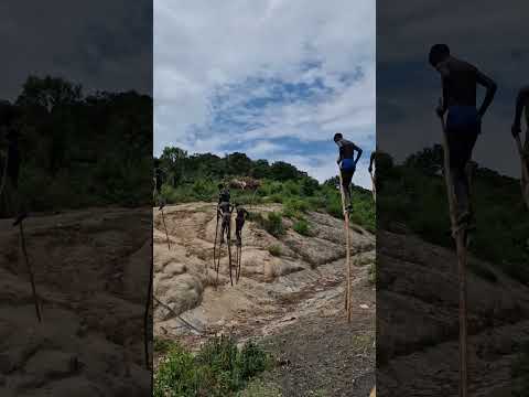 walking on stilts Omo Valley Ethiopia #ethiopia #omovalley #africa #travel #mamaru