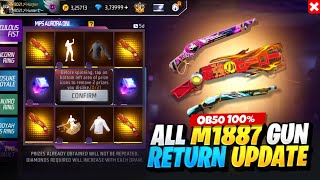 OB50 100% All M1887 Gun Return Update || New Event Free Fire Bangladesh Server | Free Fire New Event