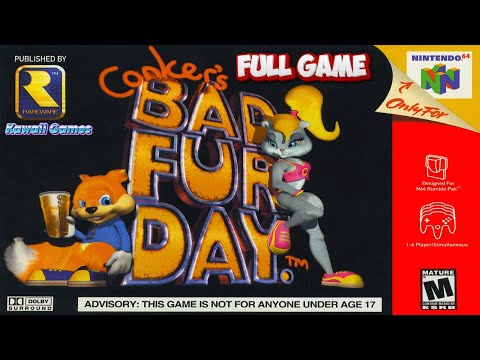 Conker's Bad Fur Day [N64] 100% Gameplay Walkthrough FULL GAME [4K60ᶠᵖˢ🔴]