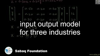 input output model for three industries