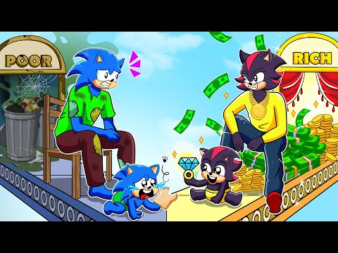 Poor Sonic Dad & Rich Shadows Dad!! - Rich And Poor - Sonic The Hedgehog 3 Animation