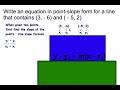 Exploring Point Slope Form Concepts