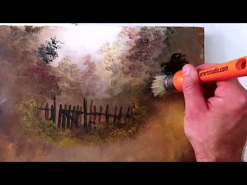 Journey Through Fall: Step by Step Acrylic Painting Techniques  | Path to Autumn Gate