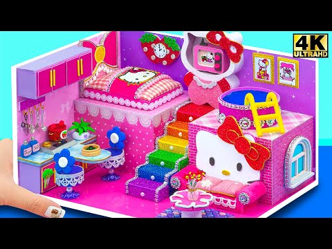 Make Simple and Most Beautiful Hello Kitty House has Cute Pool from Cardboard | DIY Miniature House