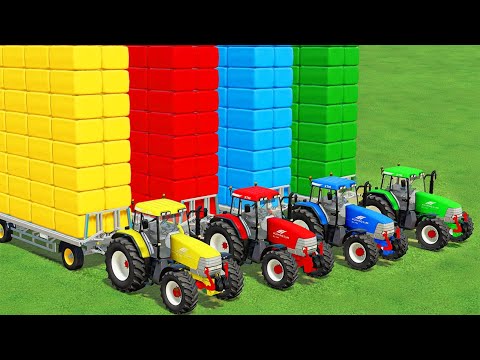 TRANSPORT JCB FASTRAC TRACTORS - FAST & COLORED HAY WRAPPING & SELLING! Farming Simulator 22