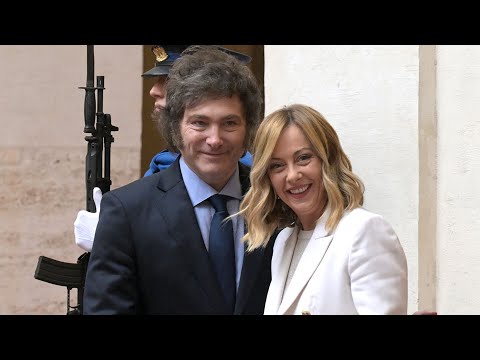 Javier Milei recibe a Giorgia Meloni en Casa Rosada