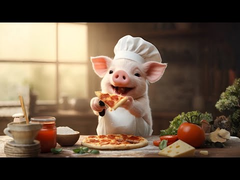 Adorable Piglet Makes the Cutest Pizza Ever! 🍕🐷 (So Cheesy!)