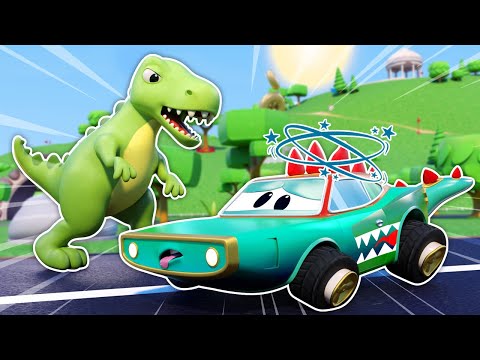 Dinossauro maldoso ATACA o Carro Crocodilo | Conserto de Carros