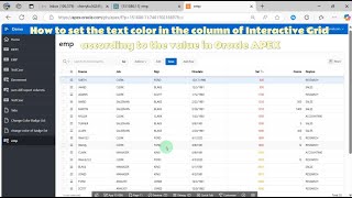 How to set the text color in the column of Interactive Grid according to the value in Oracle APEX