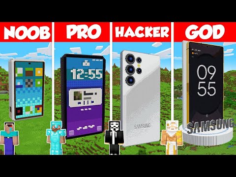 Samsung Galaxy S25 Ultra Build Battle Challenge - Noob vs Pro vs Hacker vs God - Minecraft Animation